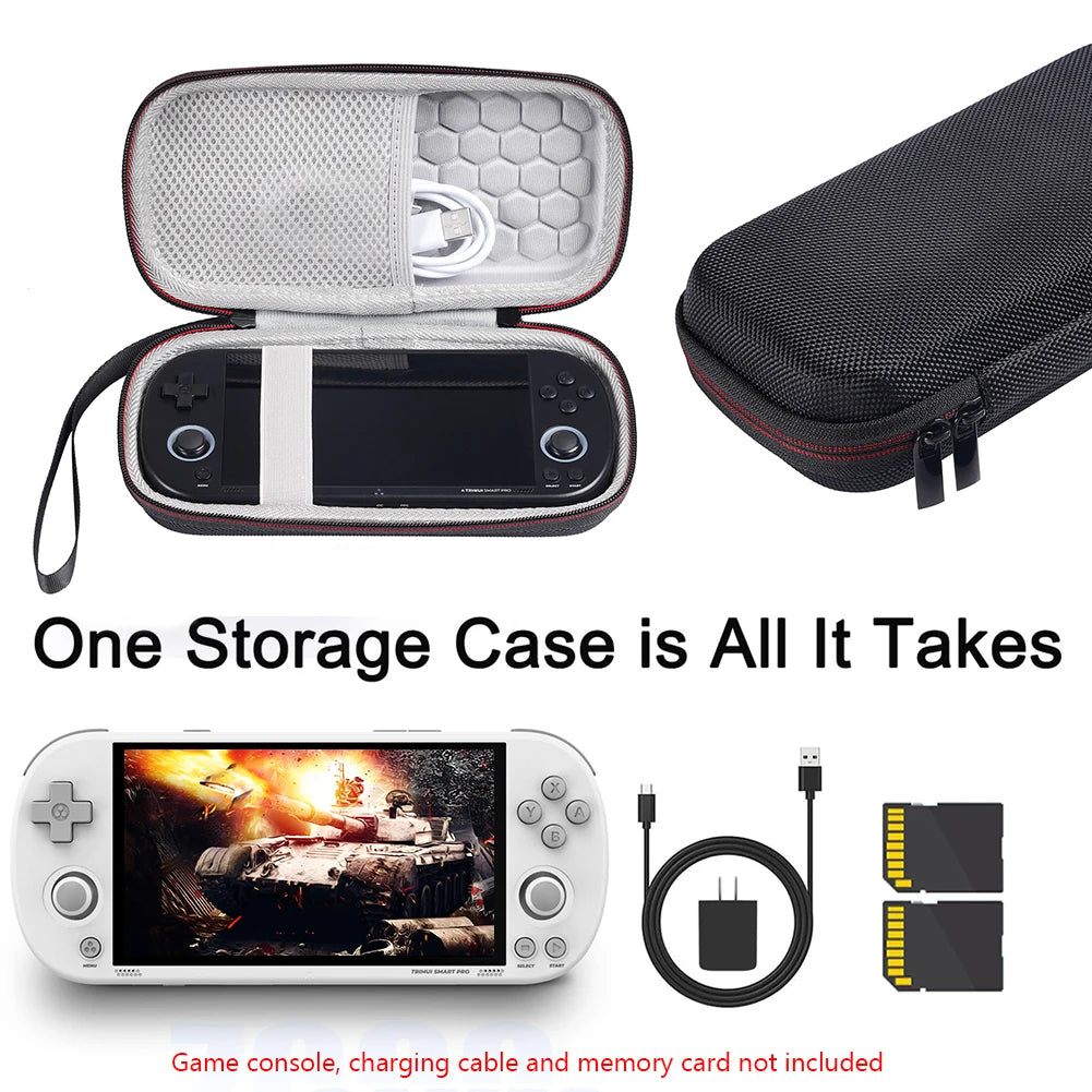 For Trimui Smart Pro Carrying Case + Screen Protector Portable Dust Storage Bag for Trimui Smart Pro Retro Handheld Game Console