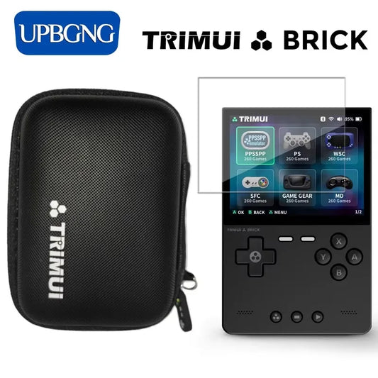 Bag for Trimui Brick Screen Protector Cover EVA Portable Case for Trimui Brick TG3040 Tempered Glass Film Accessories