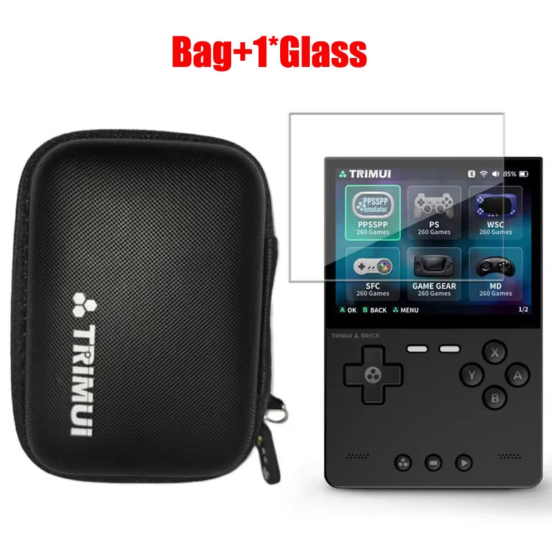 Bag for Trimui Brick Screen Protector Cover EVA Portable Case for Trimui Brick TG3040 Tempered Glass Film Accessories